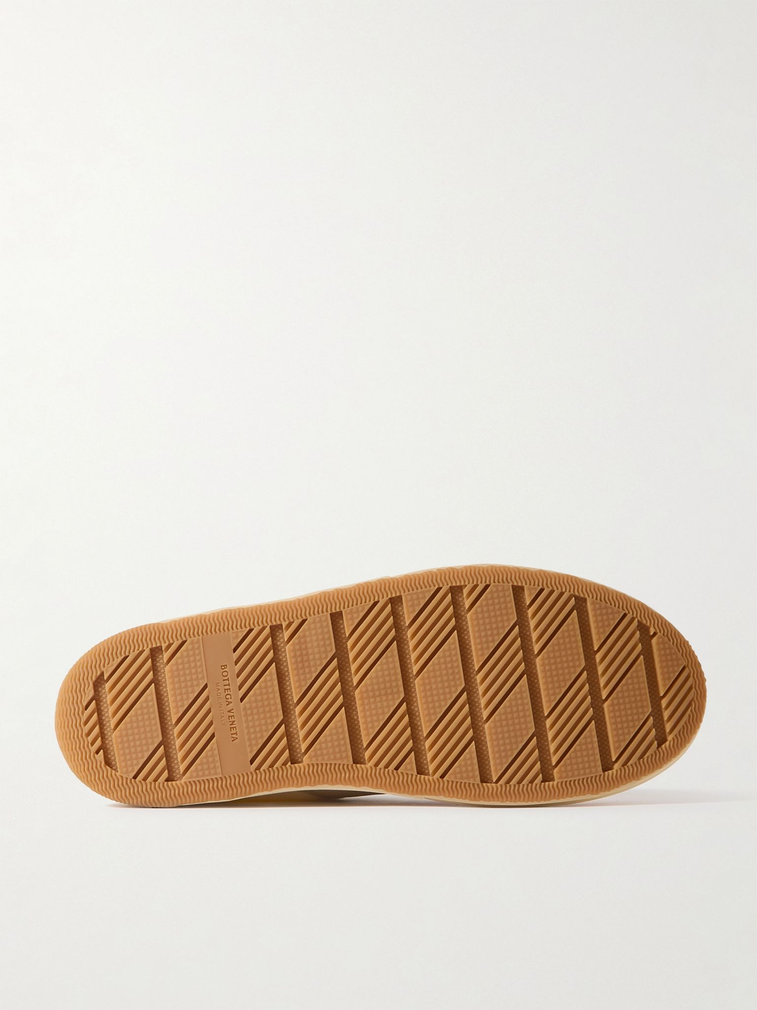 Eliot Logo-Appliquéd Leather-Trimmed Canvas Sneakers Neutral - 3