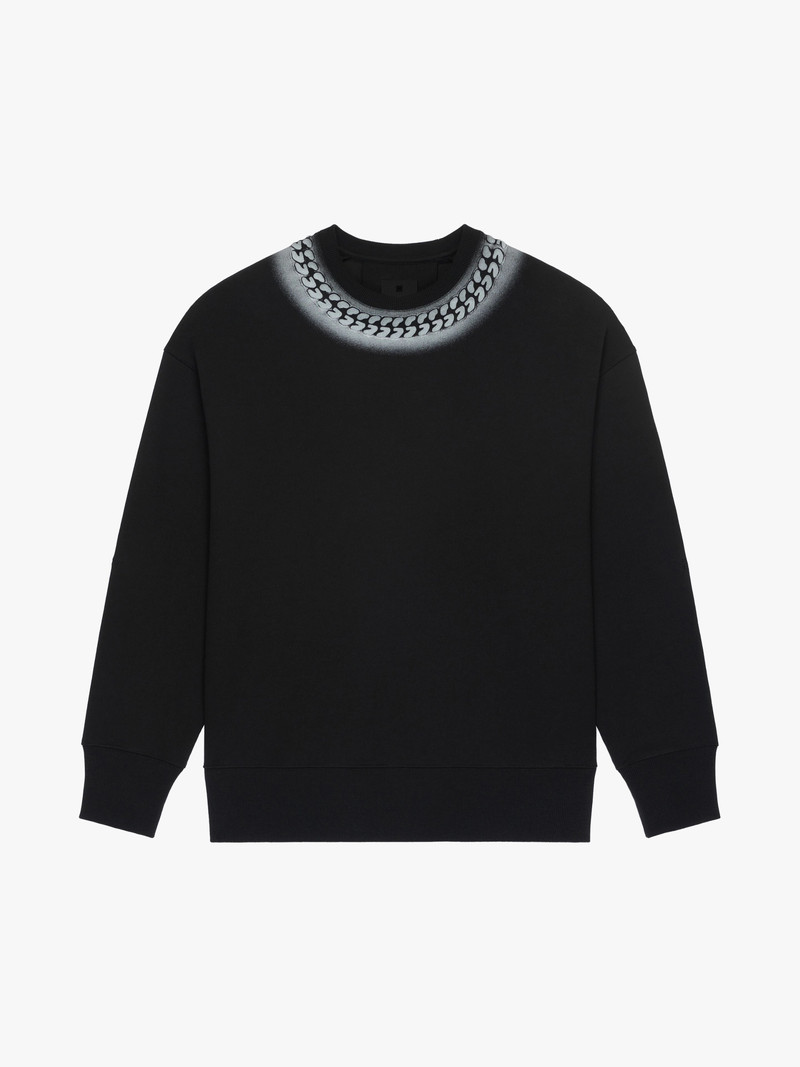 SWEATSHIRT WITH TAG EFFECT EMBOSSED CHAIN COLLAR 1