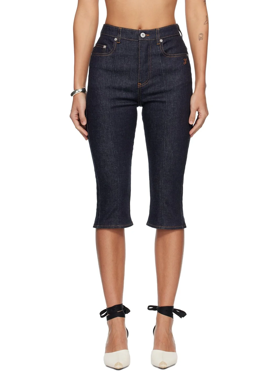 Navy 'The de-Nîmes denim capri' Jeans - 1