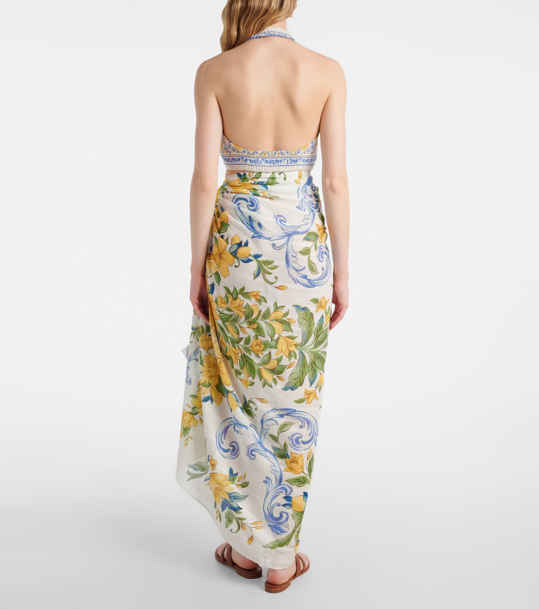Printed cotton beach cover-up - 3