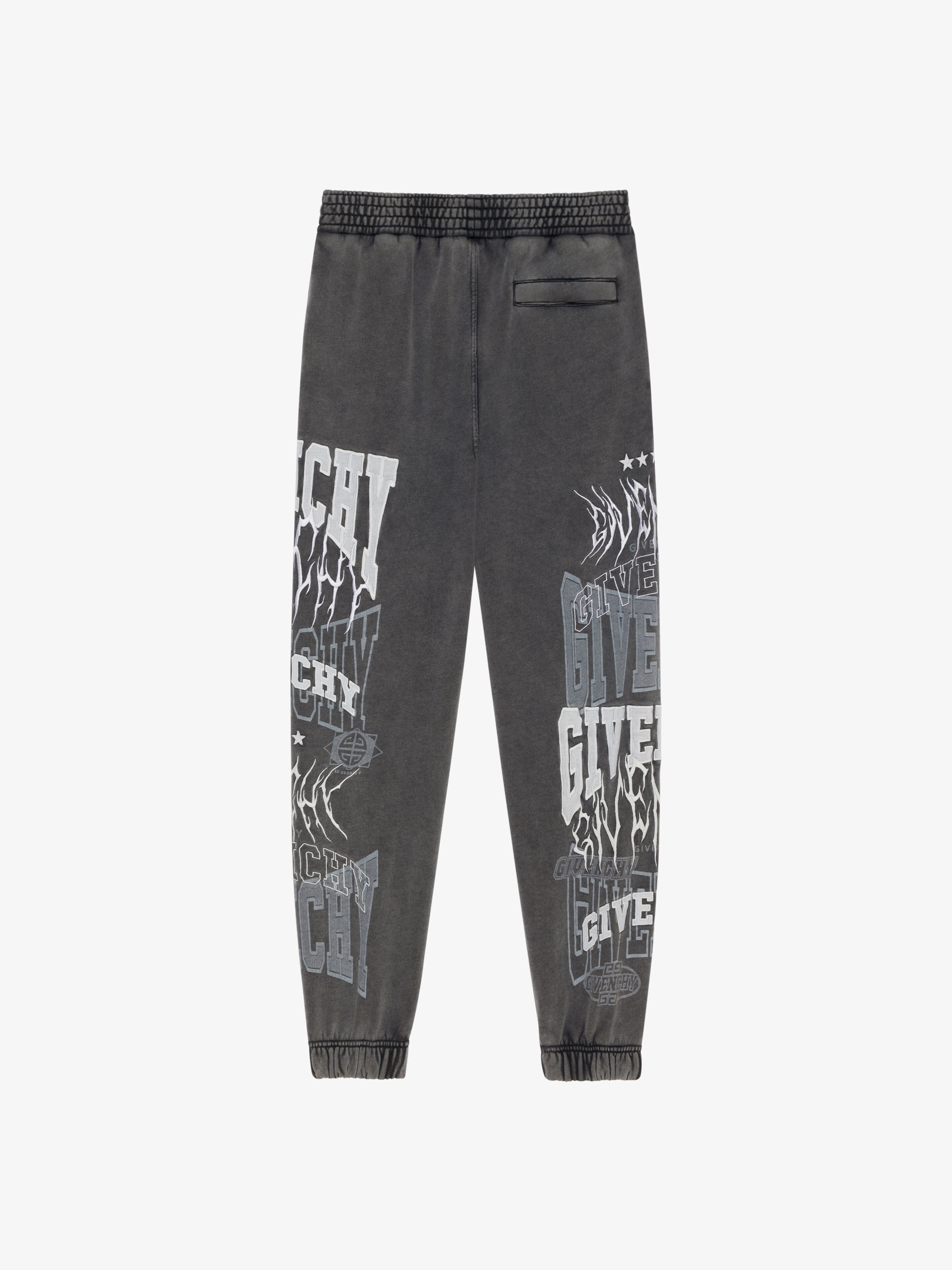SLIM FIT JOGGER PANTS IN EMBROIDERED WASHED OUT FELPA - 5