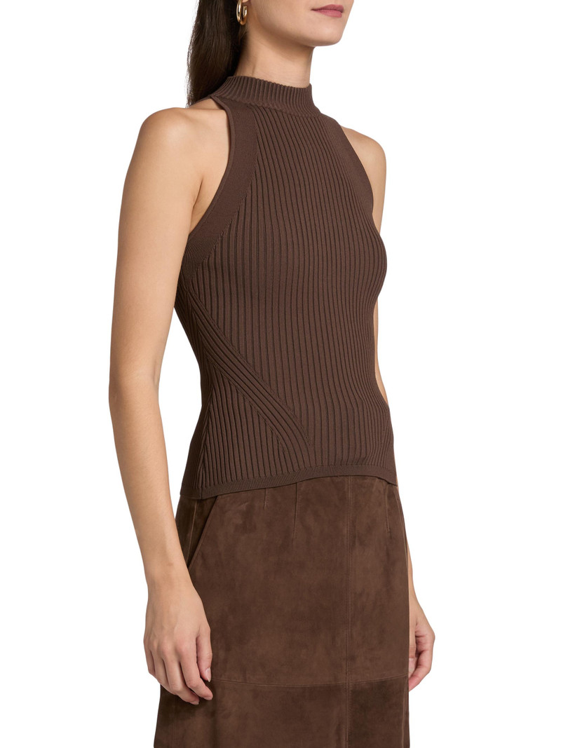 Women's Yuna Rib-Knit Sleeveless Top - Dark Umber 4