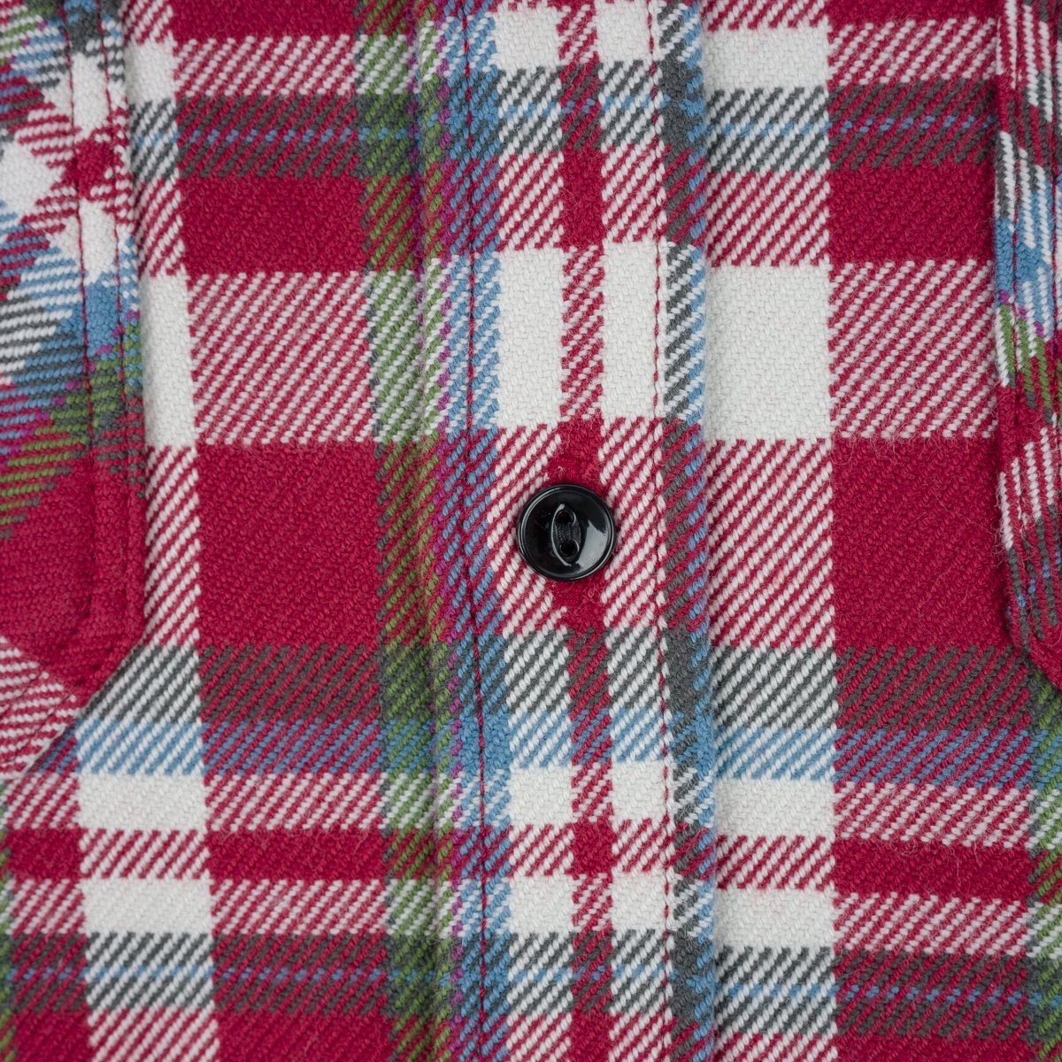 IHSH-371-RED Ultra Heavy Flannel Crazy Check Work Shirt - Red - 9