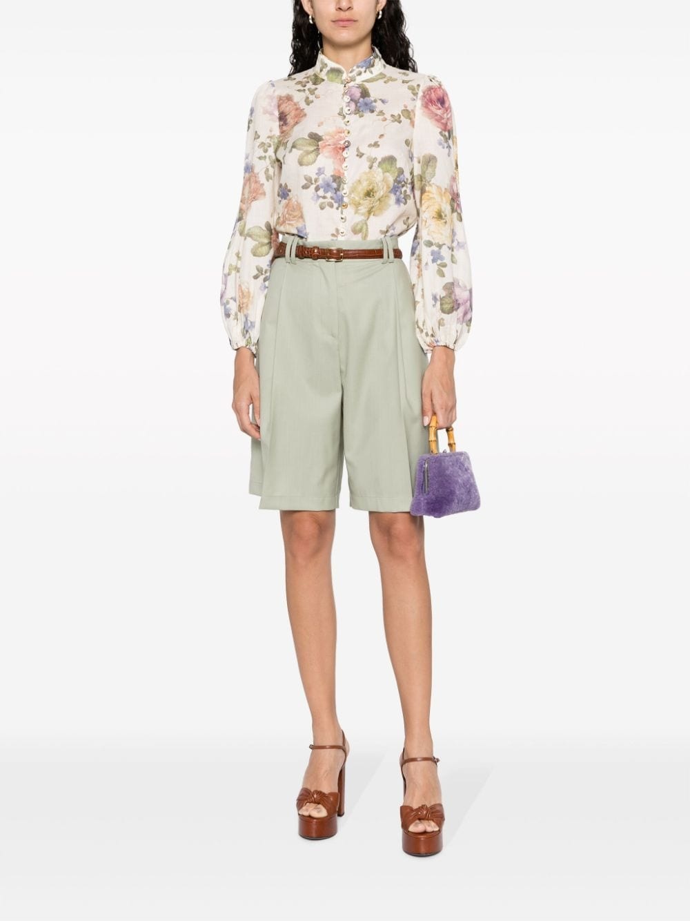 Luminosity floral-print puff-sleeve blouse - 2