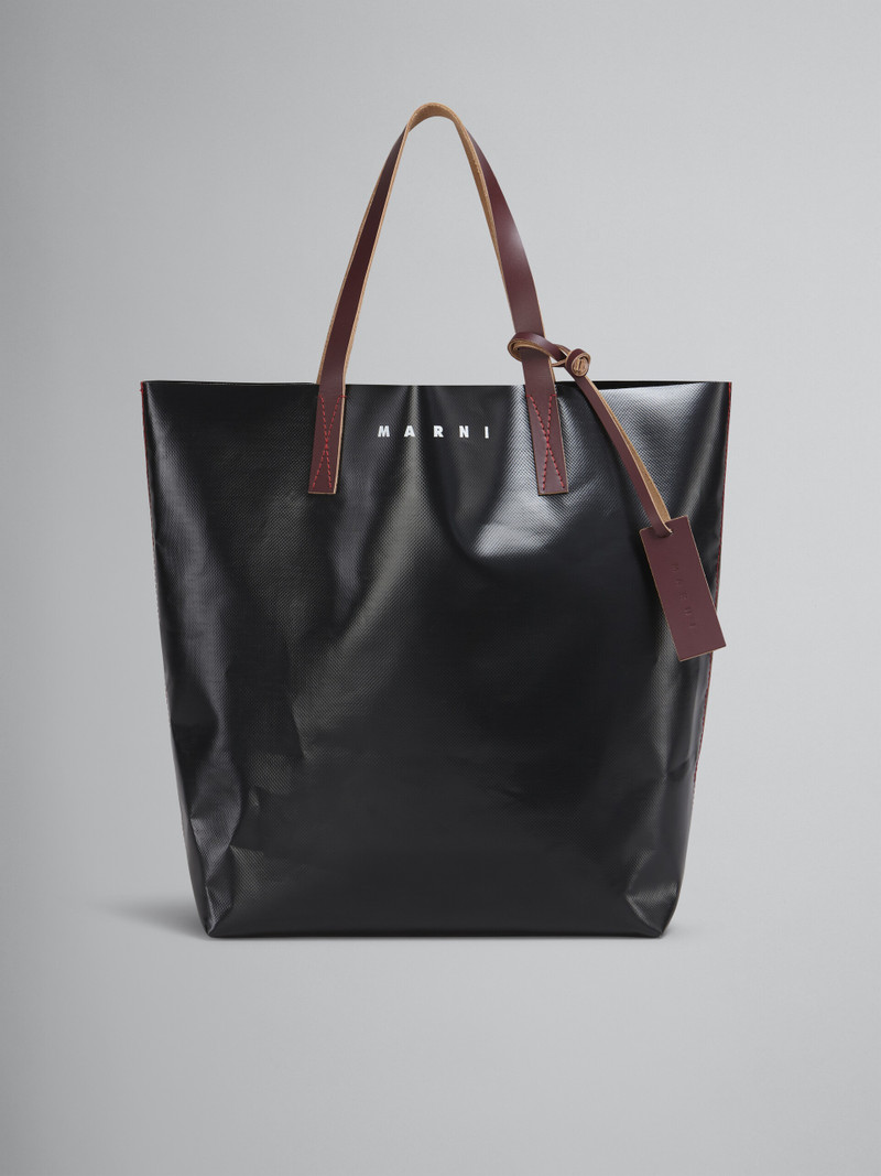 BLACK TRIBECA PVC SHOPPING BAG 1