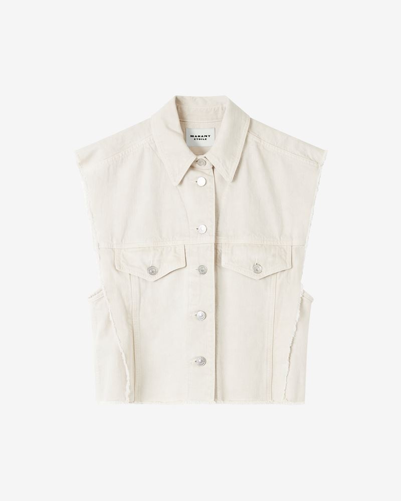 TYRA SLEEVELESS DENIM JACKET - 1