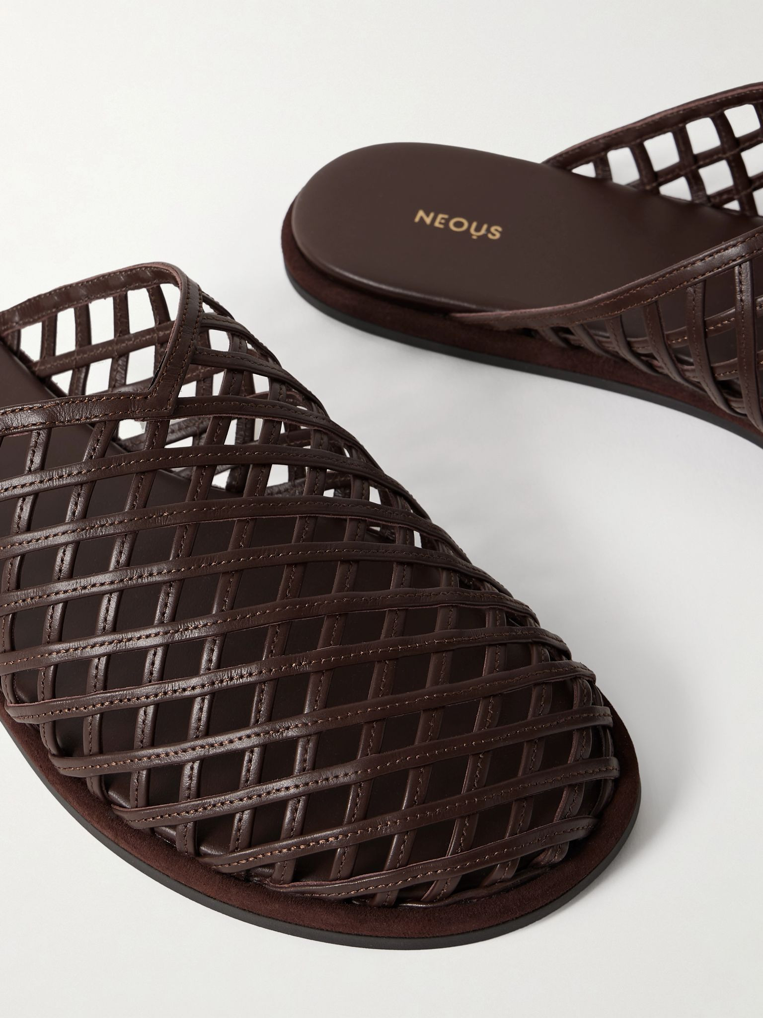 Atik leather slippers Dark brown - 4