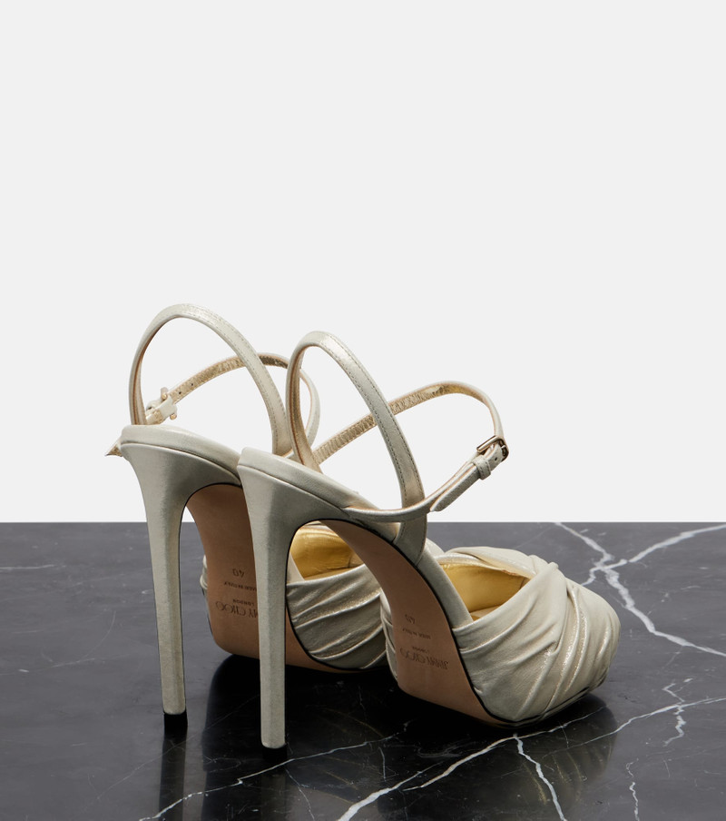 JIMMY CHOO Elly 120 suede platform sandals outlook