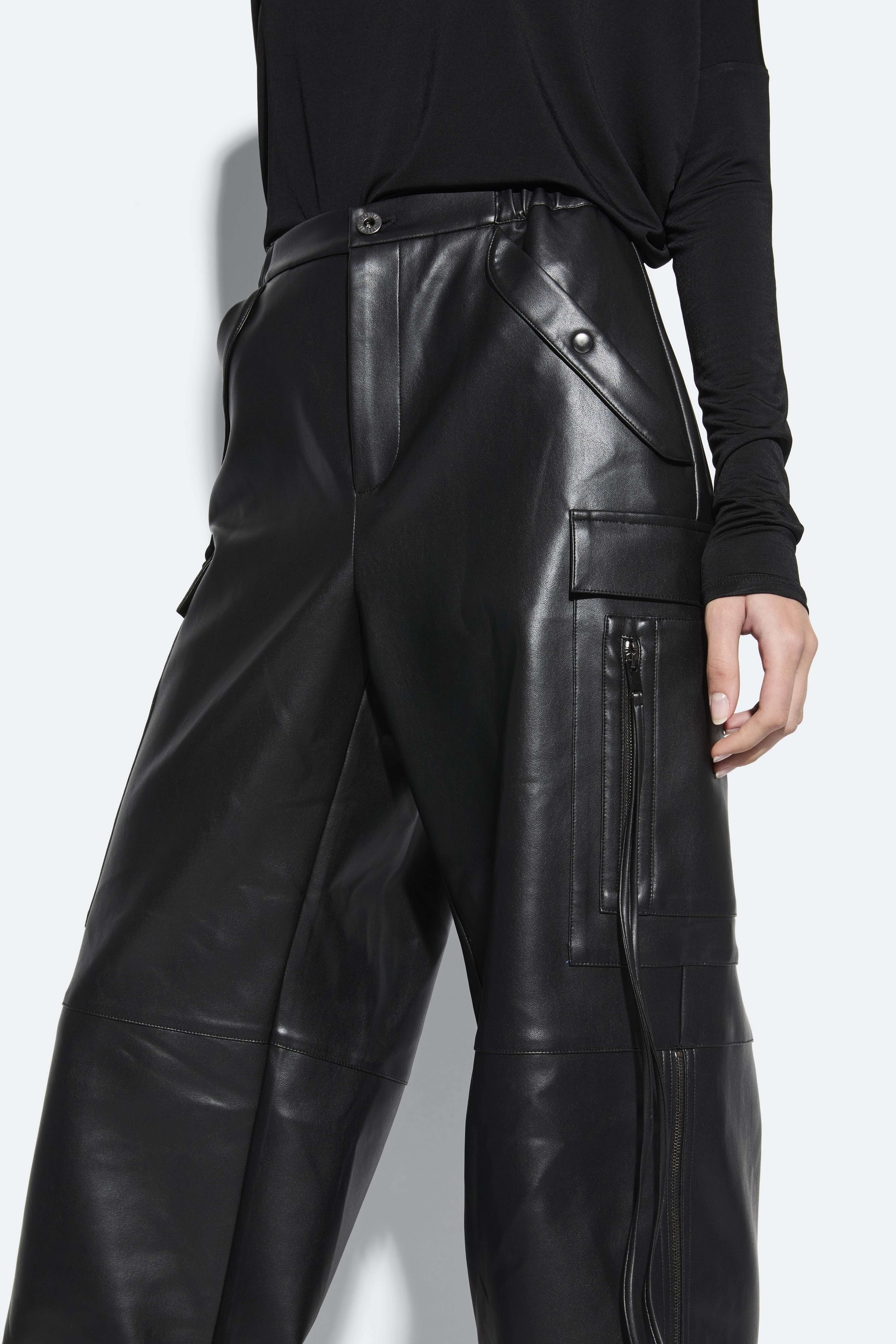 Faux Leather Utility Jogger Pant - 4