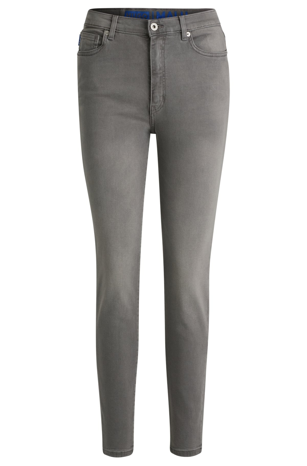 SKINNY-FIT JEANS IN DARK-GRAY STRETCH DENIM - 1
