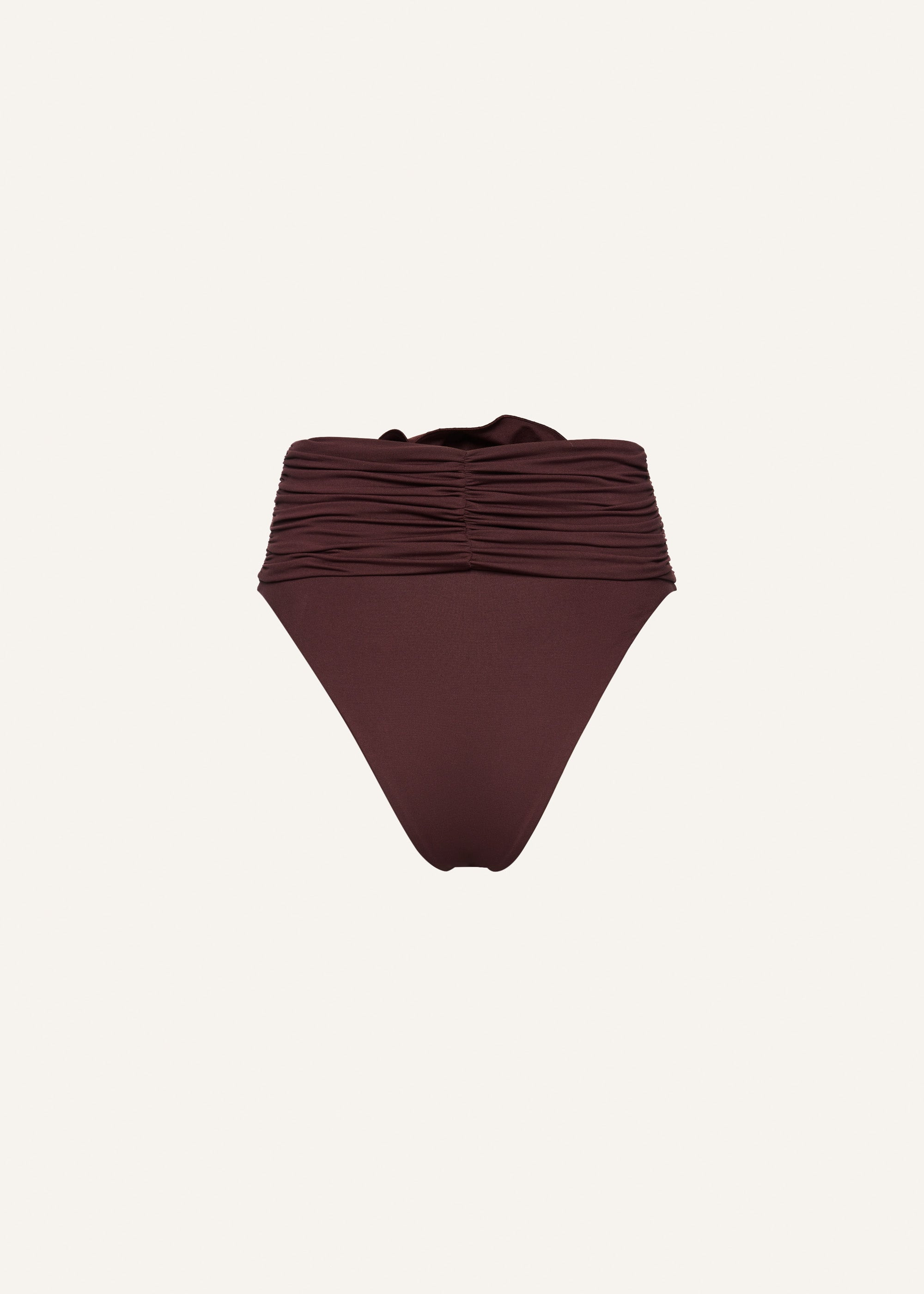 High-waisted floral appliqué swim bottom in brown - 2