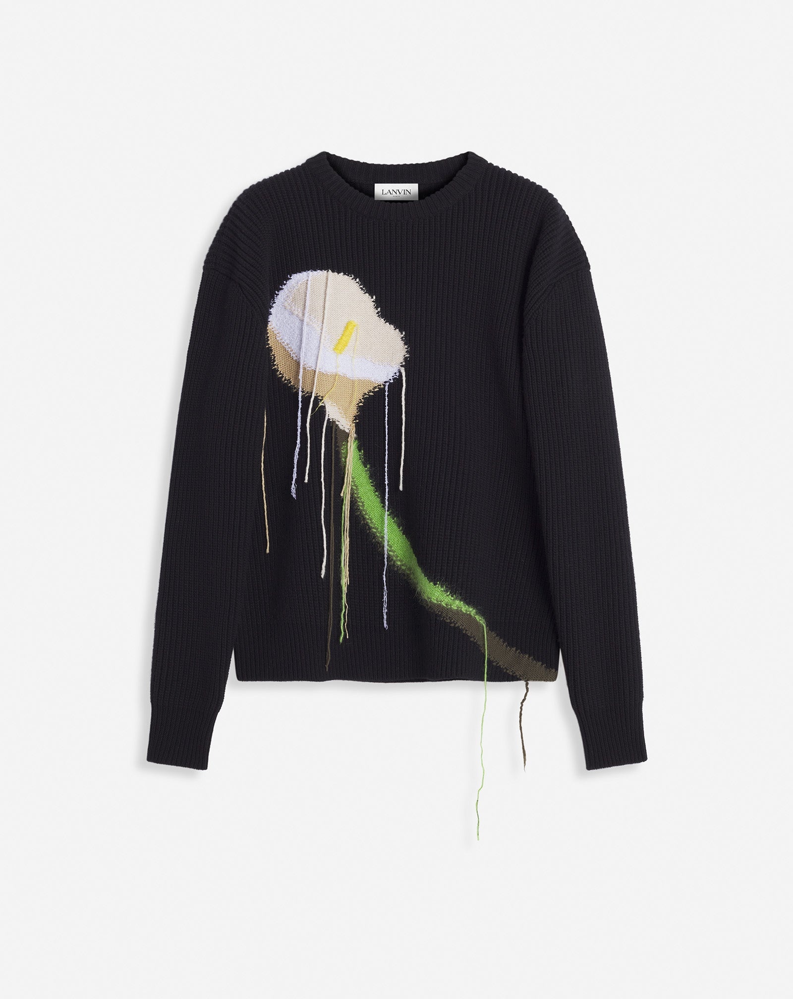 INTARSIA WOOL AND CASHMERE CREW-NECK SWEATER - 1