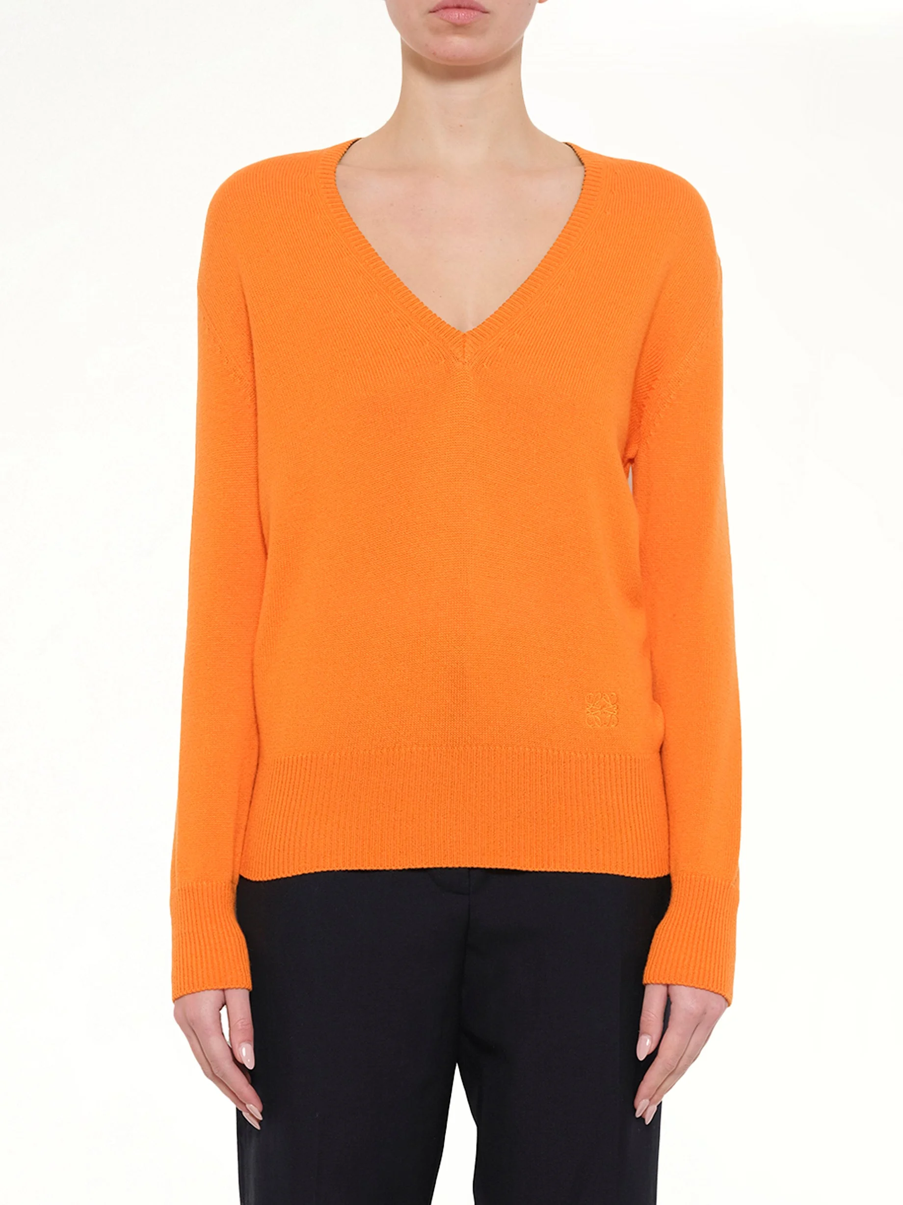 V Neck Sweater in Orange - 1