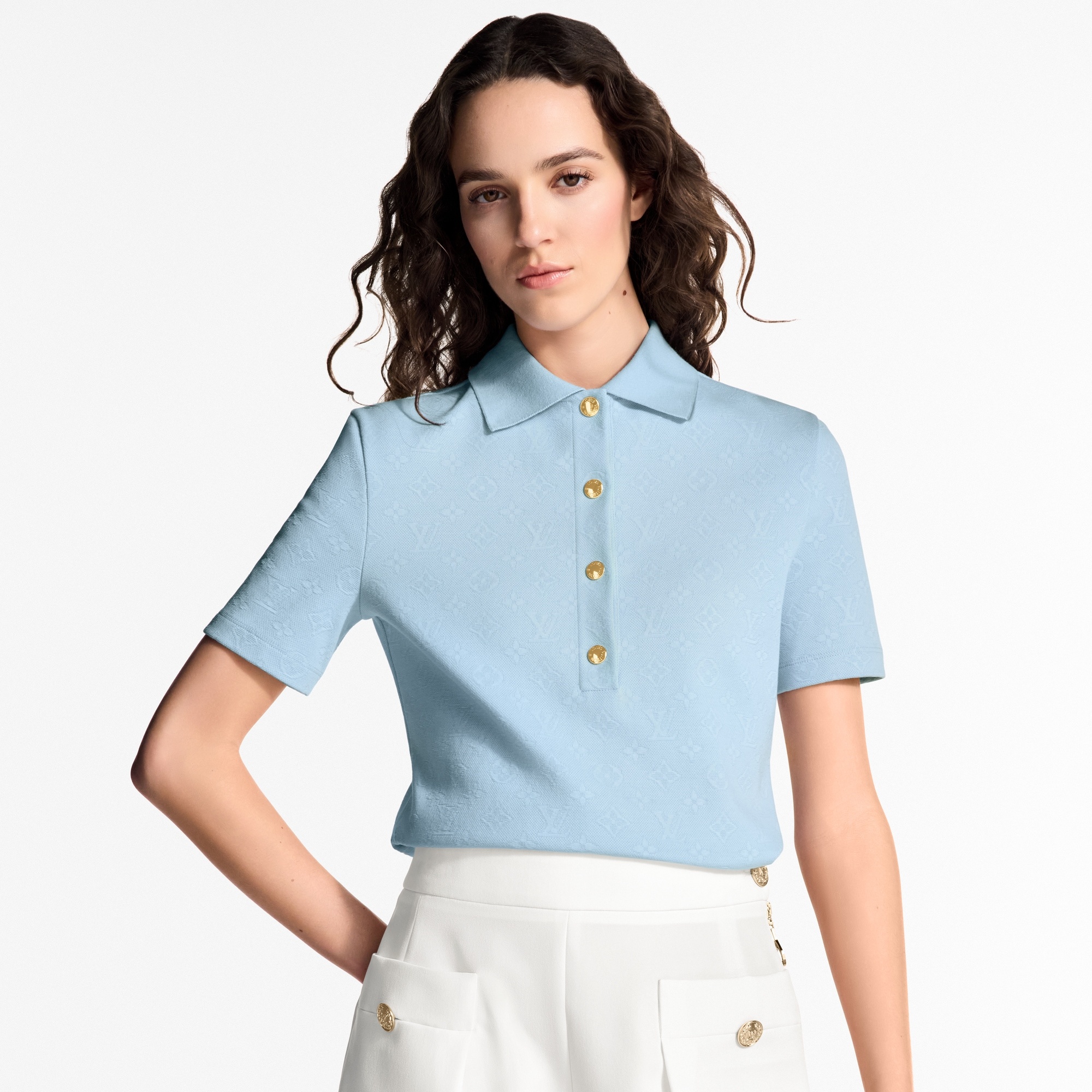 Monogram Piqué Polo Top - 2