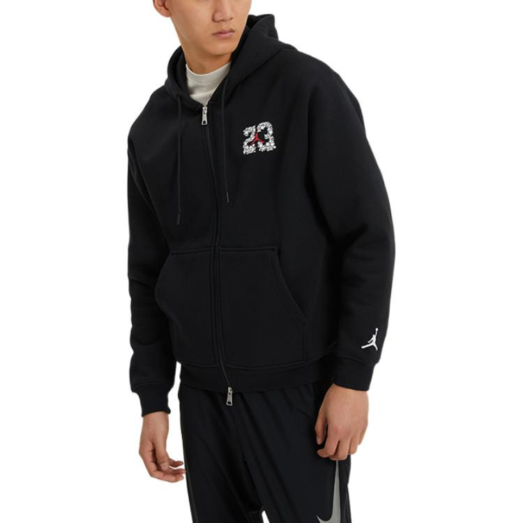 Air Jordan Solid Color Alphabet Jacket Men's Black DR6424-010 - 4