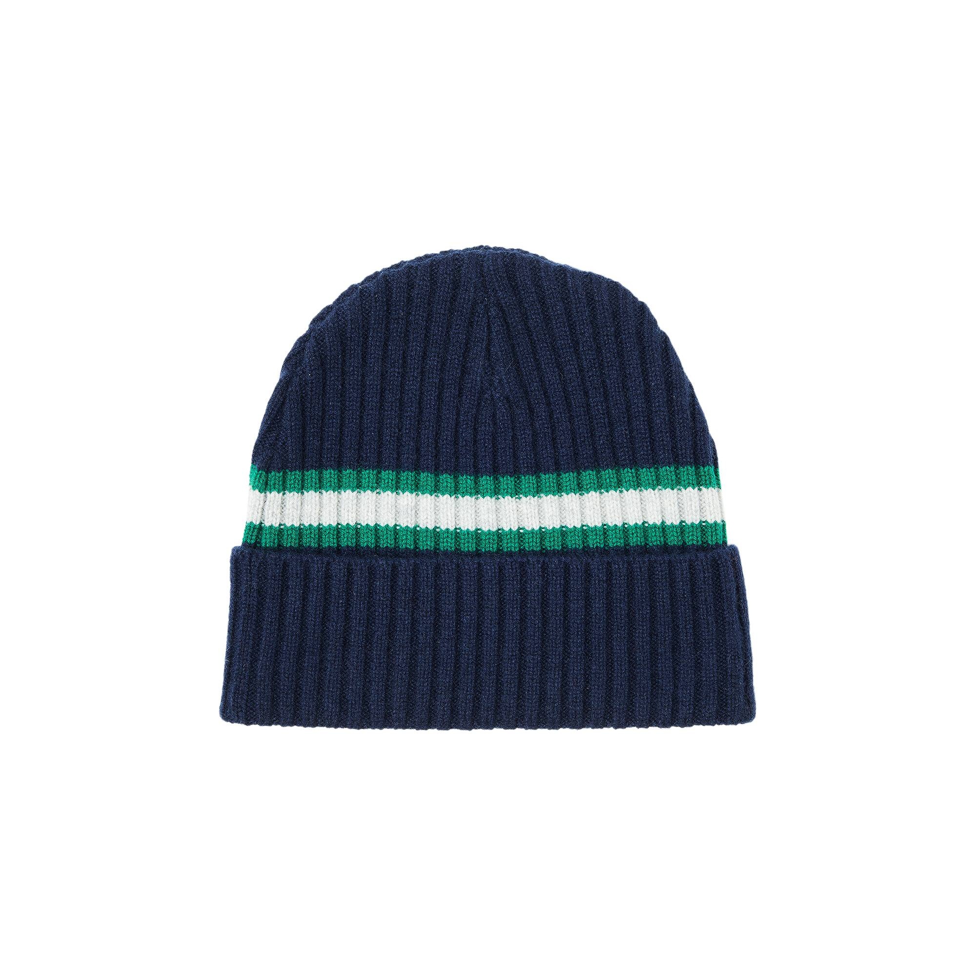Supreme Supreme Stripe Cashmere Beanie 'Navy' | REVERSIBLE