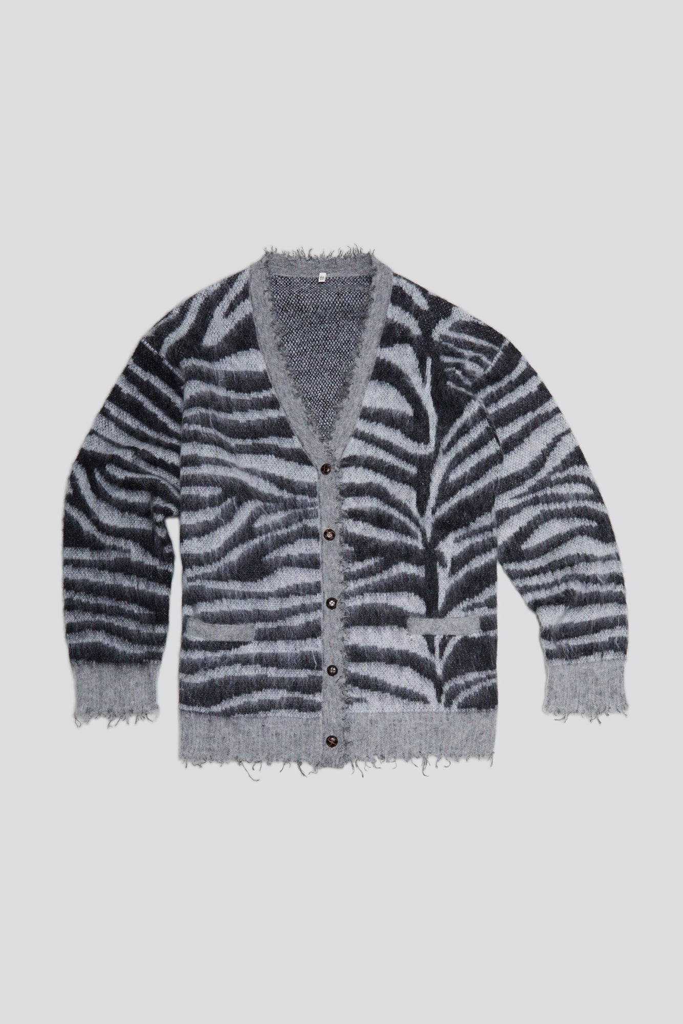 MOHAIR BOYFRIEND CARDIGAN - ZEBRA JACQUARD - 1