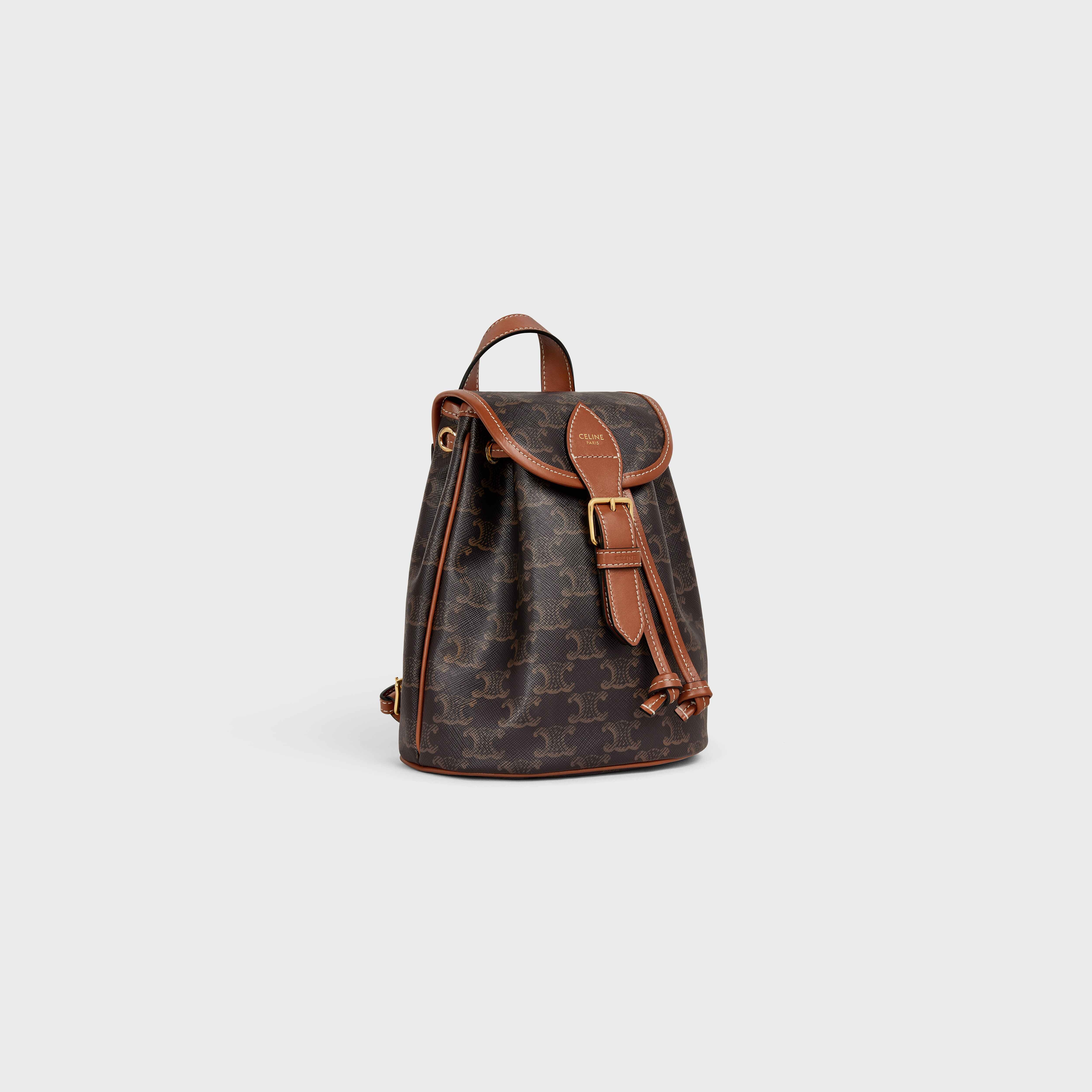 MINI BACKPACK FOLCO in Triomphe Canvas and calfskin - 2