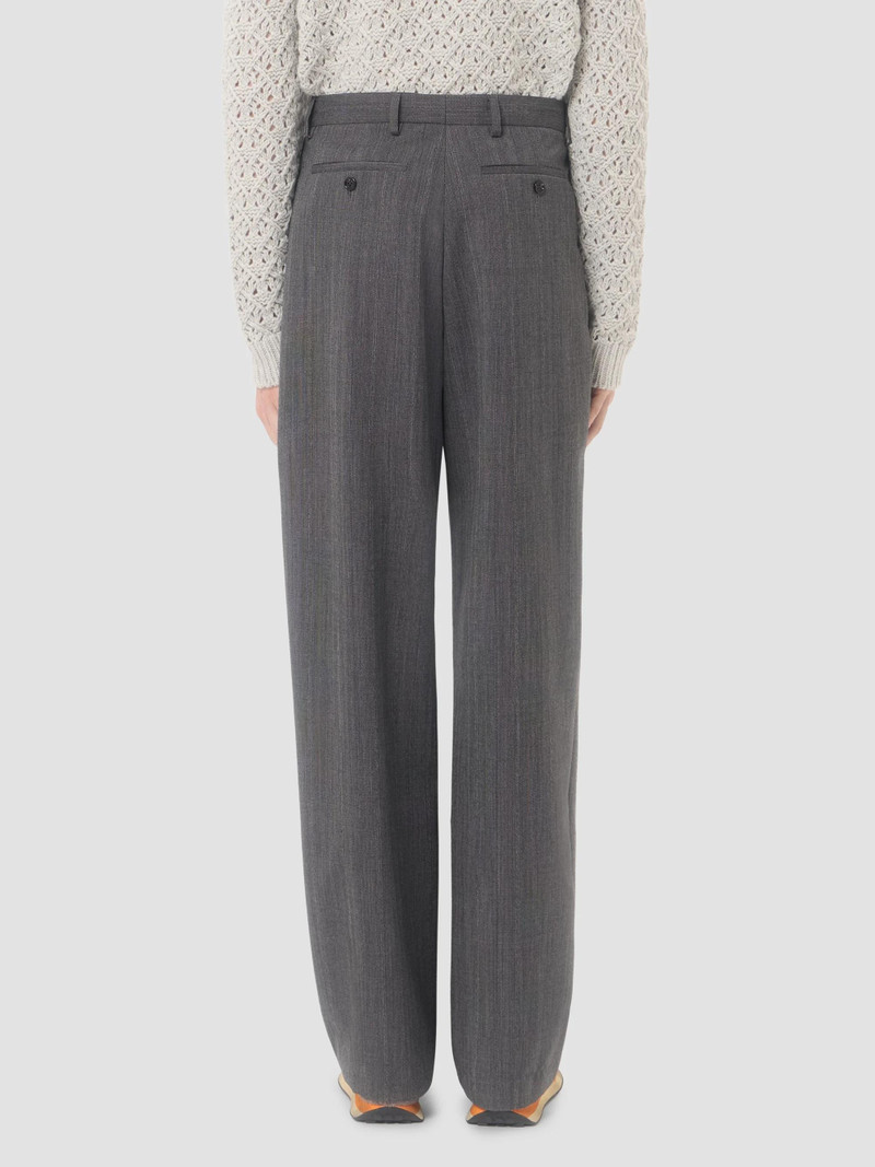Men's Pinstripe Wool Pants with Pleats - Gray 5