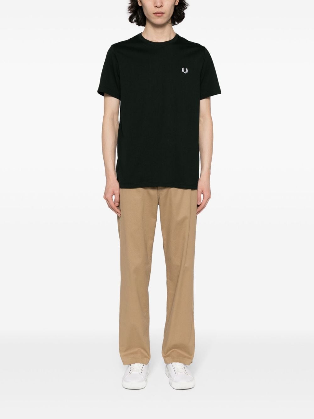 logo-embroidered cotton T-shirt - 2