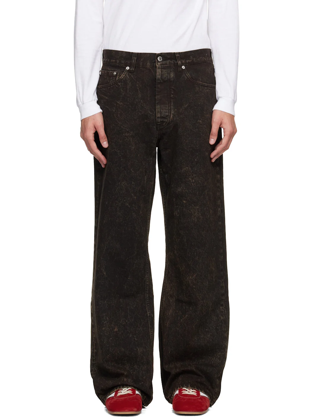 Brown Loose-Fit Criss Jeans - 1