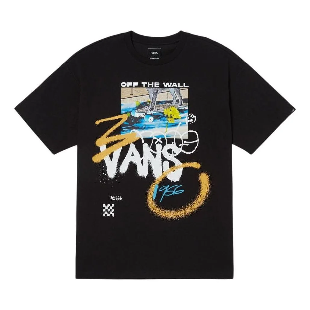 Vans College Graphic T-Shirt 'Black White' VN000GPTBLK - 1