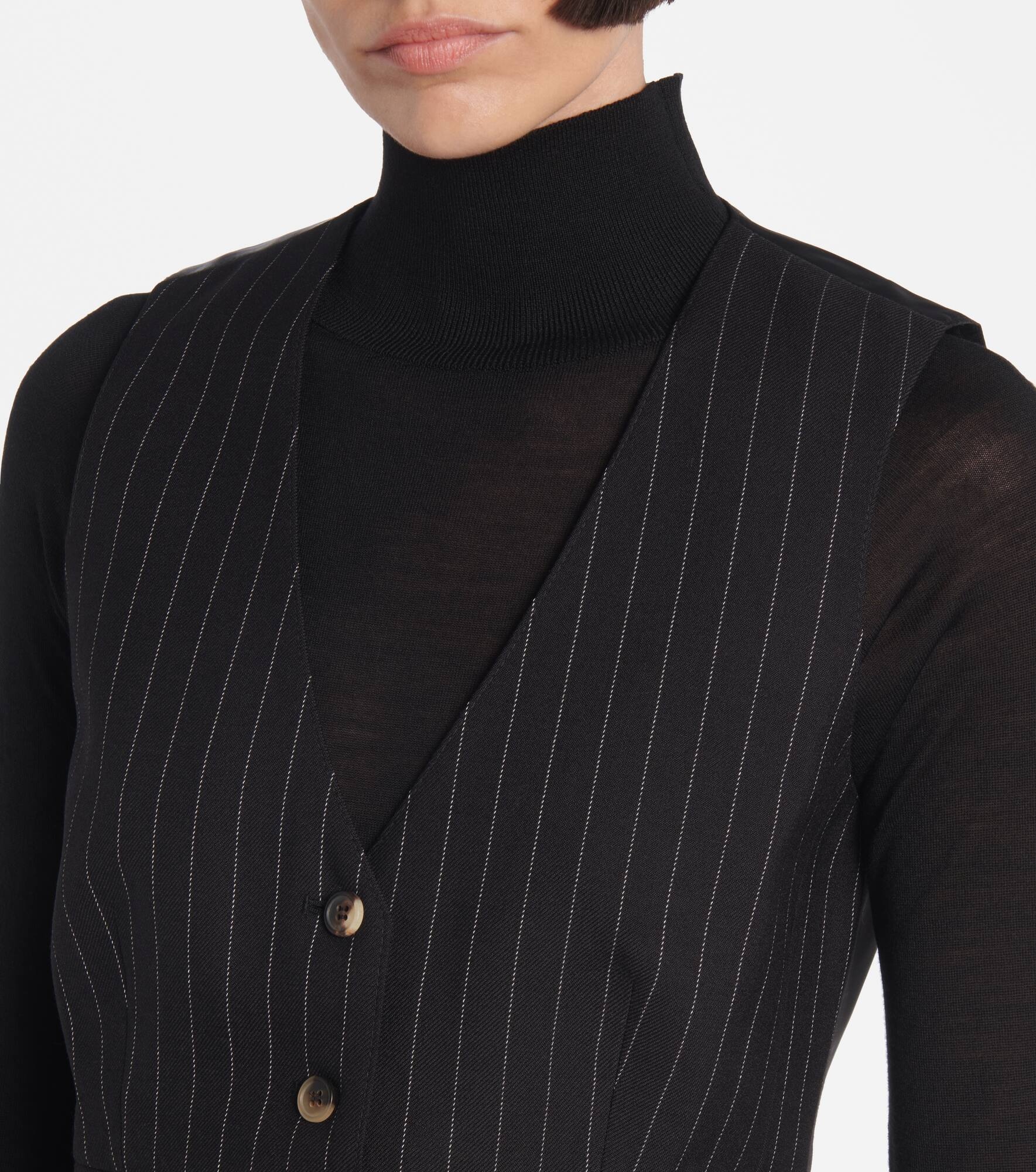 Pinstripe wool vest - 4