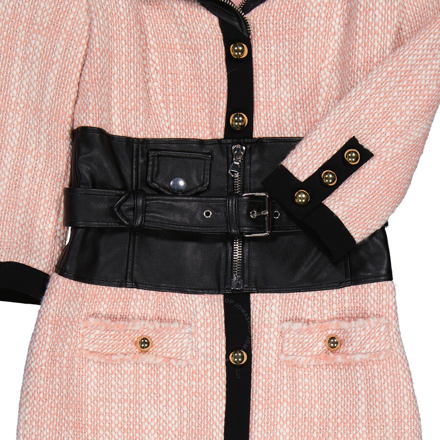 Moschino Pink Two-Tone Belted Minidress, Brand Size 40 (US Size 6) - 8