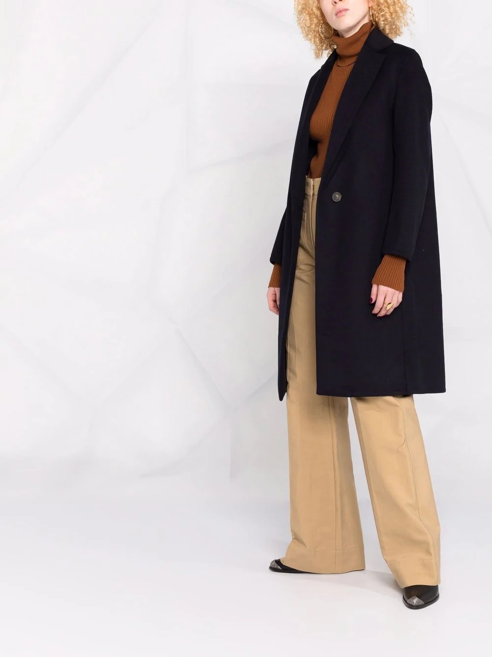 single-breasted fitted coat - 4