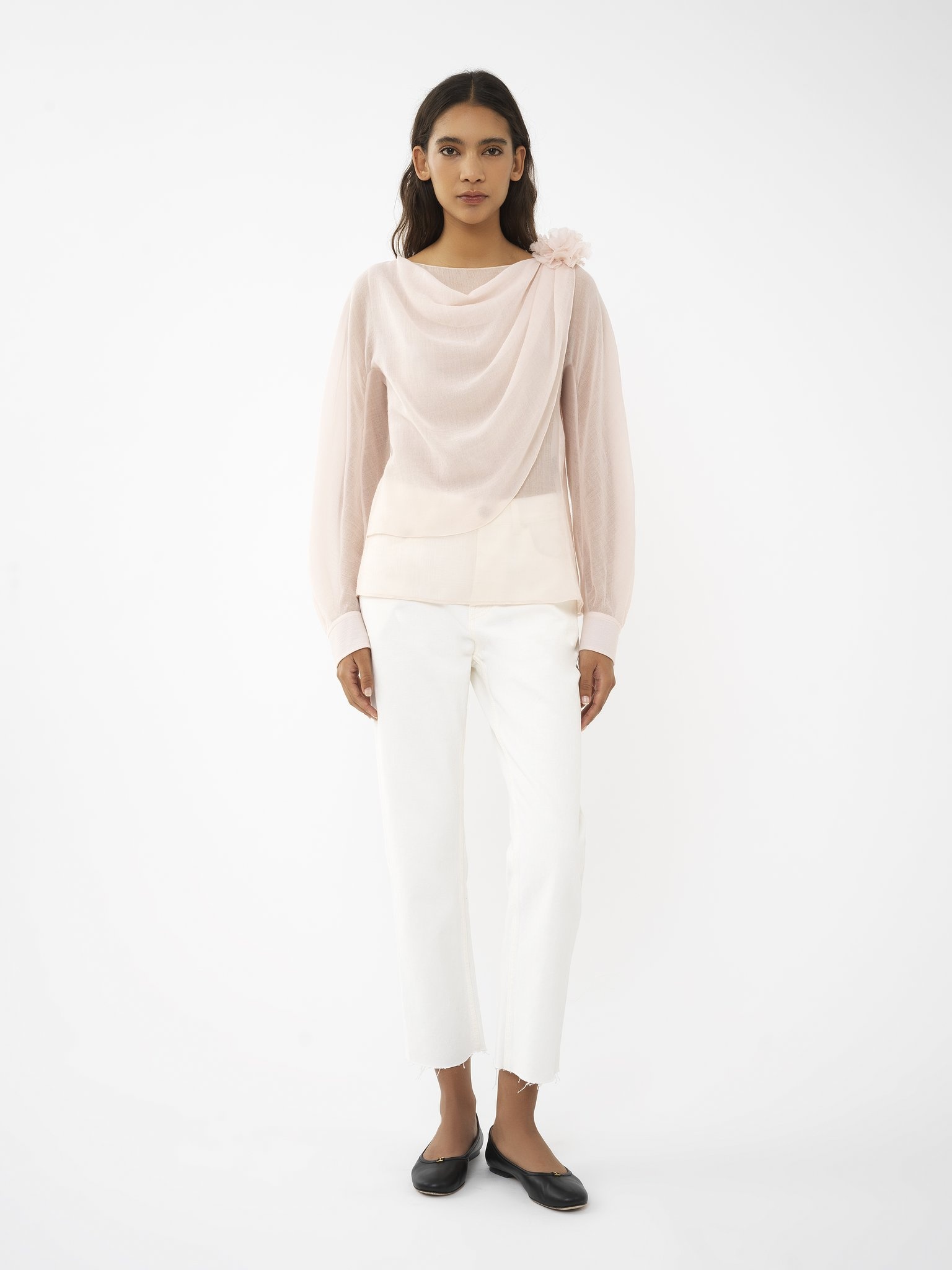 DRAPED BOAT-NECK TOP - 3
