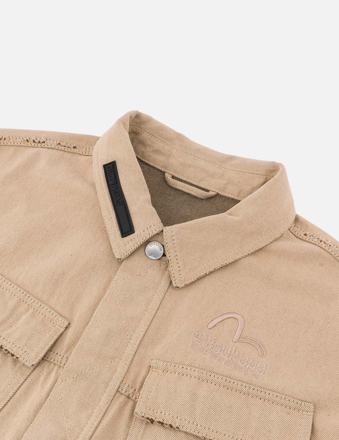Two Tone Distressed Relax Fit Trucker Jacket - 5