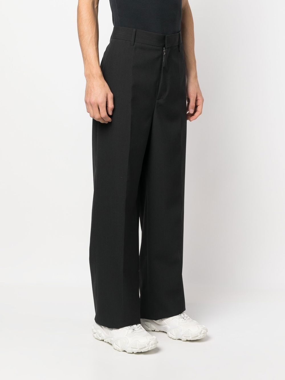 pressed crease wide-leg trousers - 3