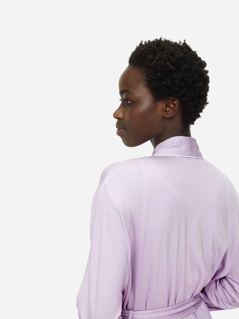 Women's Dressing Gown Lara Micro Modal Stretch Lilac - 7