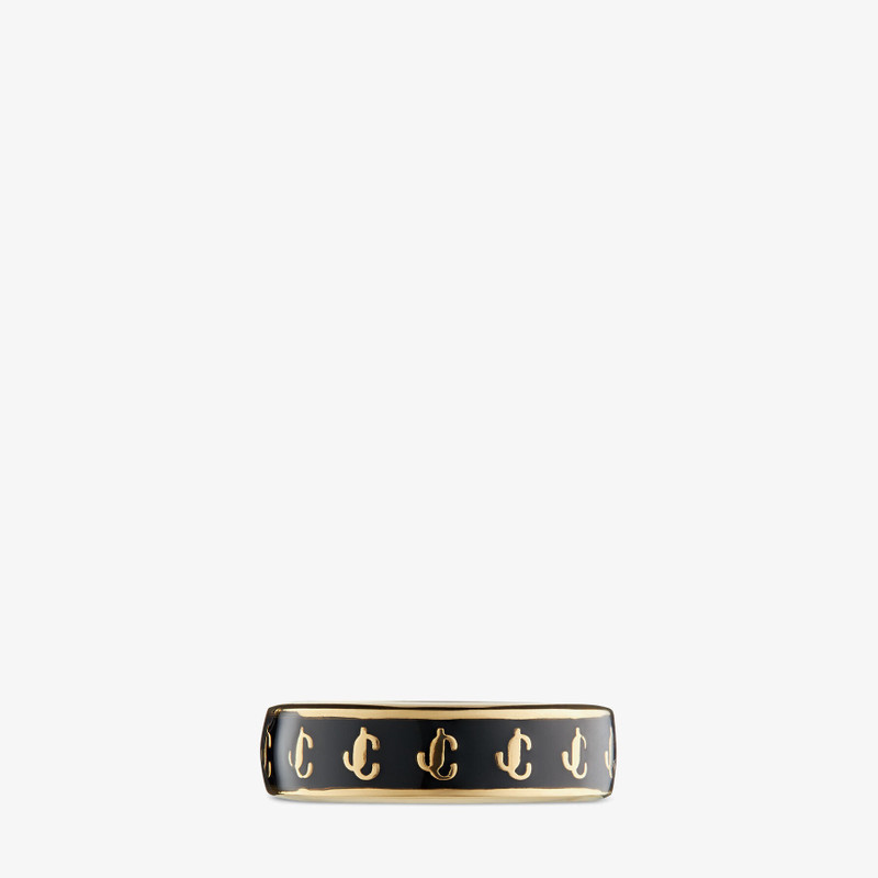 JC Enamel Ring
Gold-Finish Metal and Black Enamel JC Ring 3