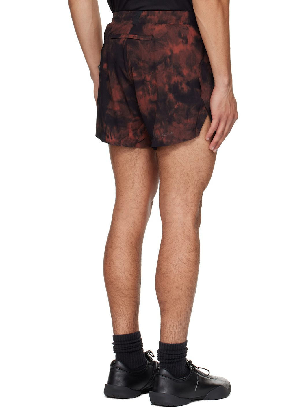 Black & Orange AOP Running Shorts - 3