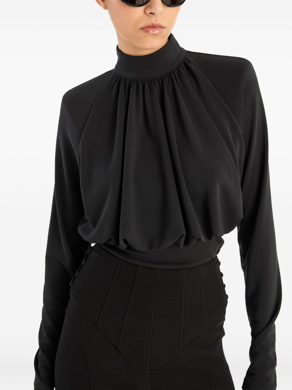 ruched high-neck top - 4