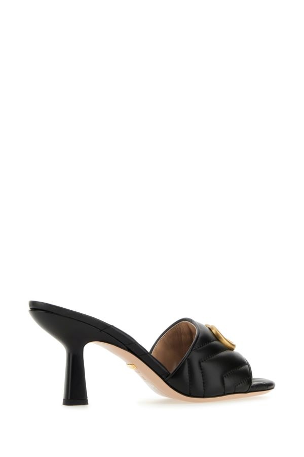 Gucci Woman Black Leather Marmont Mules - 3