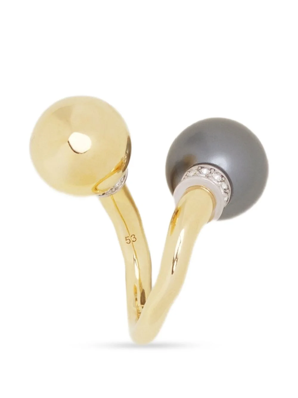crystal-embellished sphere ring - 1