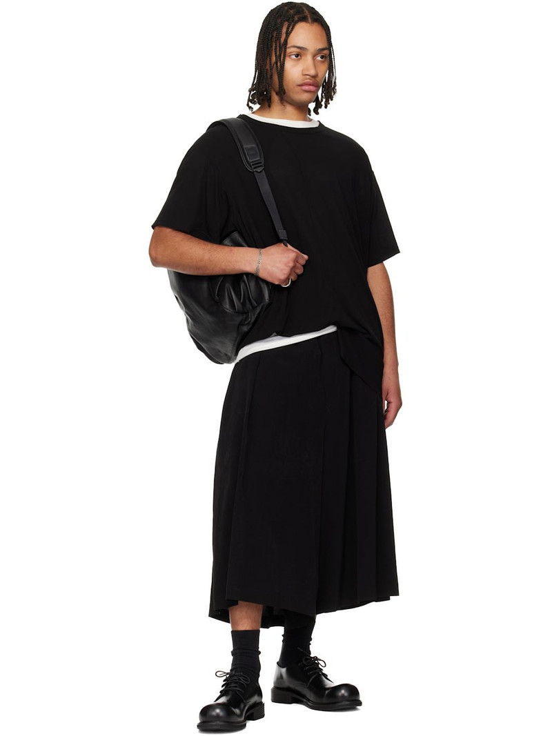 Yohji Yamamoto Black Asymmetric Short Sleeve T-shirt outlook