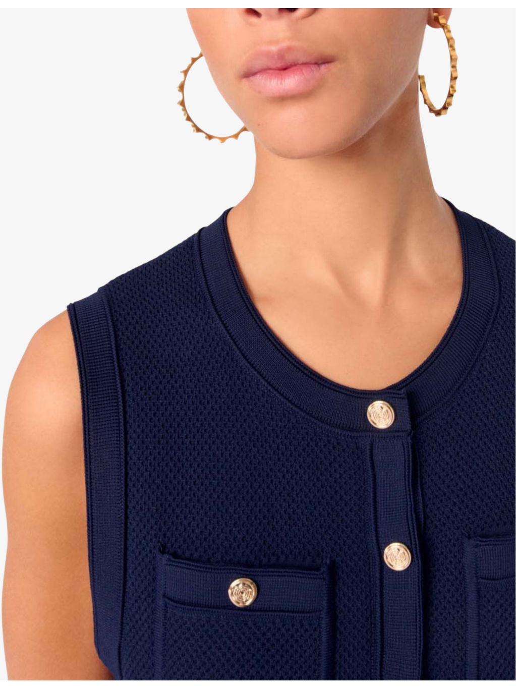 Pleated Sleeveless Knitted Maxi Dress - 5