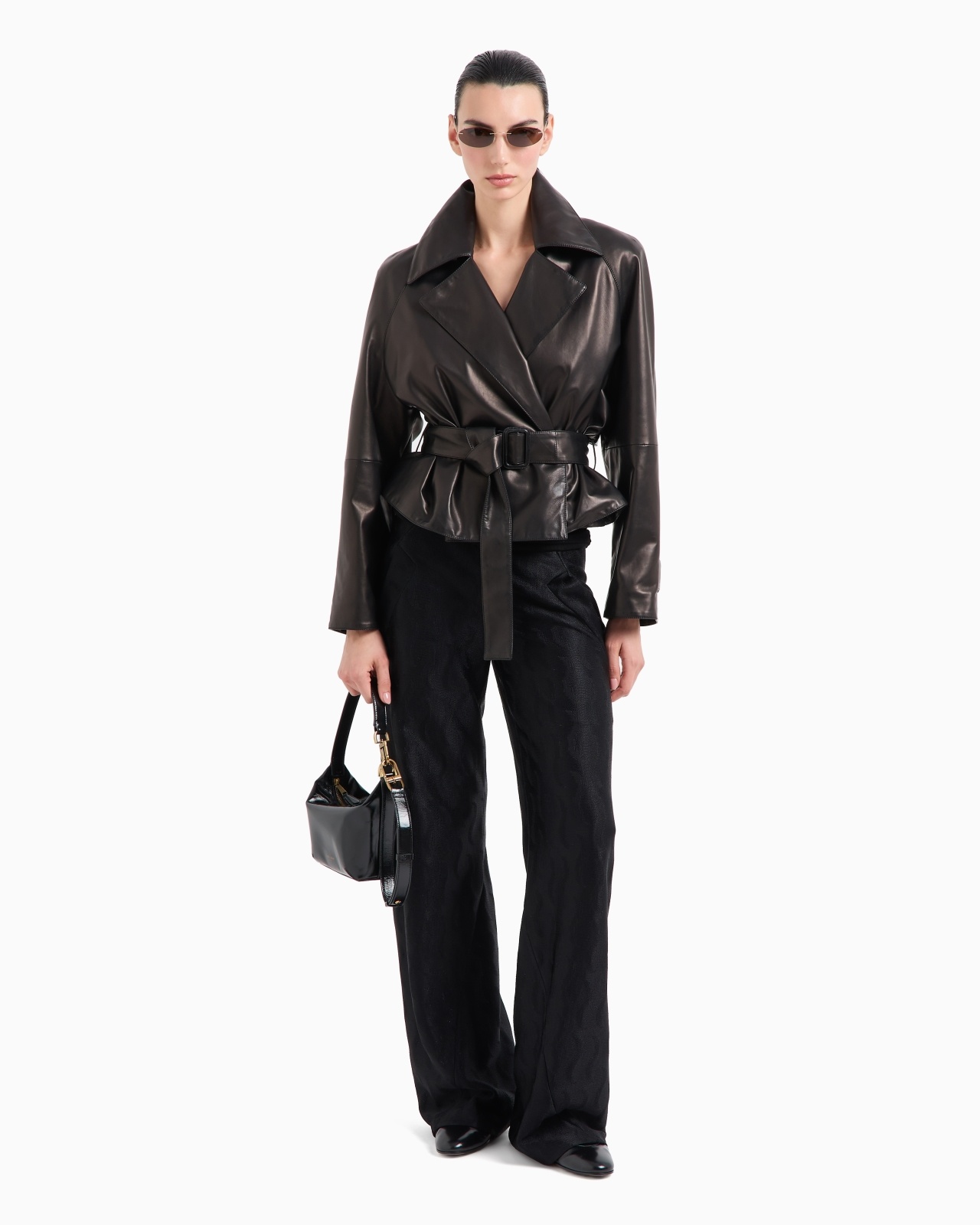 DOUBLE-BREASTED JACKET IN PLONGE NAPPA LEATHER - 2
