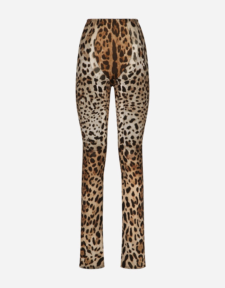 Leopard-print marquisette pants - 1