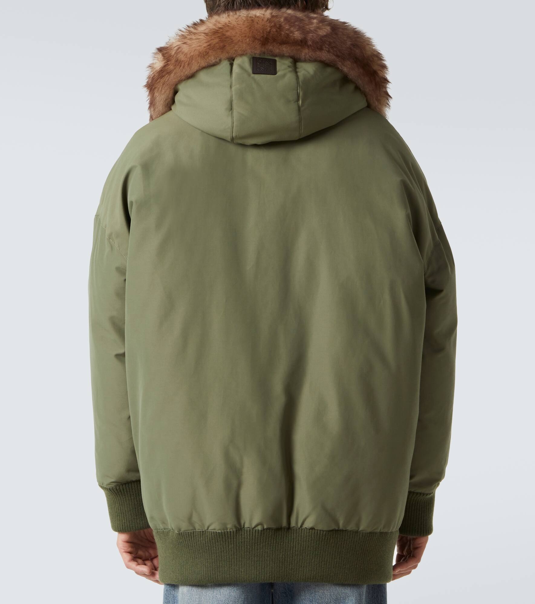 Shearling-trimmed technical puffer coat - 4