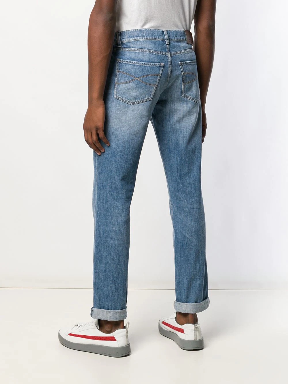 distressed faded jeans - 4