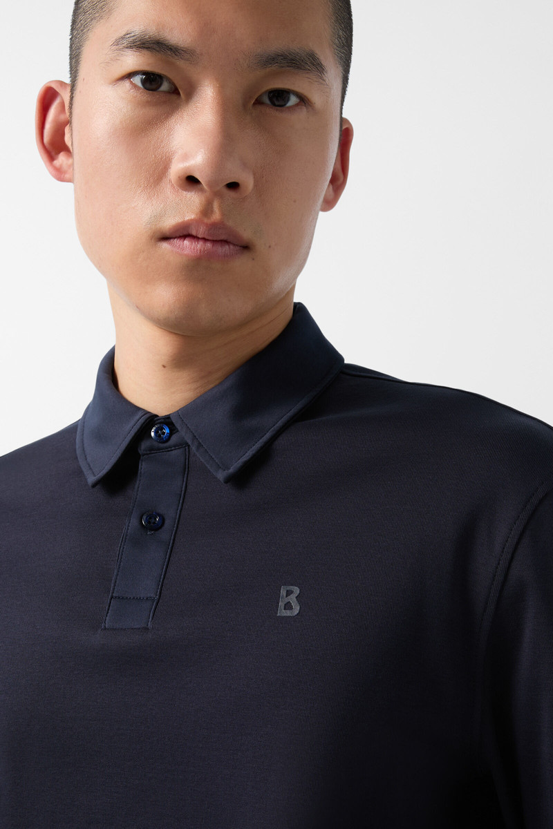 Mika Longsleeve polo shirt in Navy blue 4