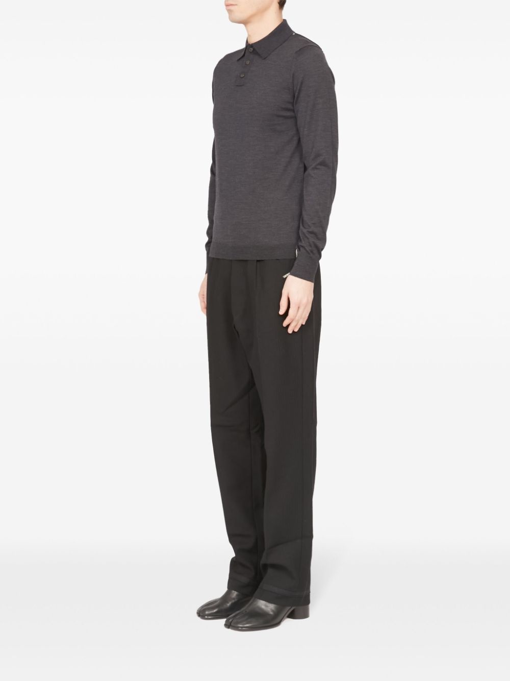 wool polo jumper - 6