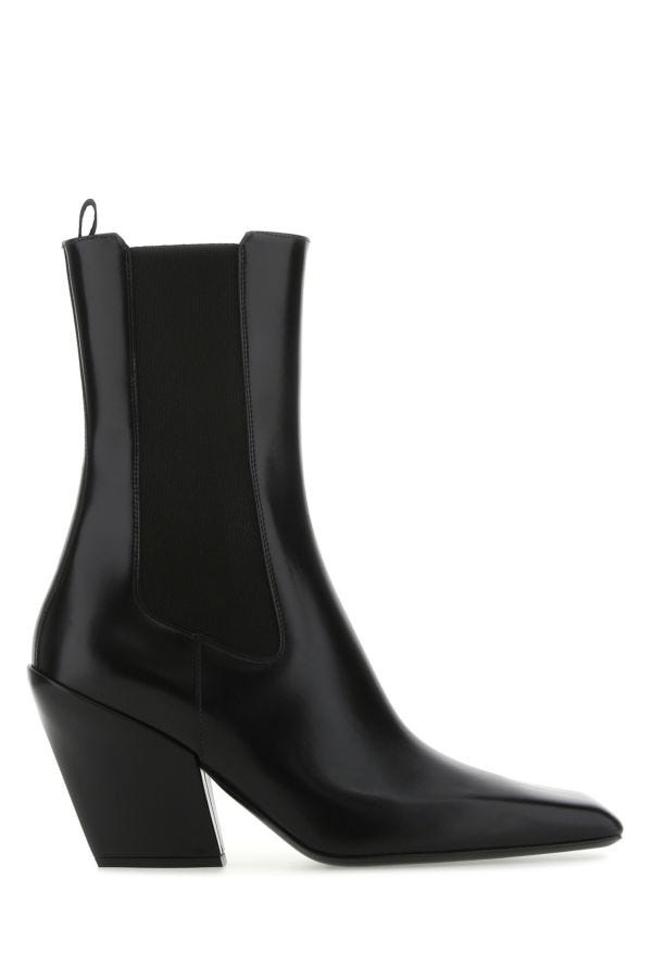 Prada Woman Black Leather Ankle Boots - 1