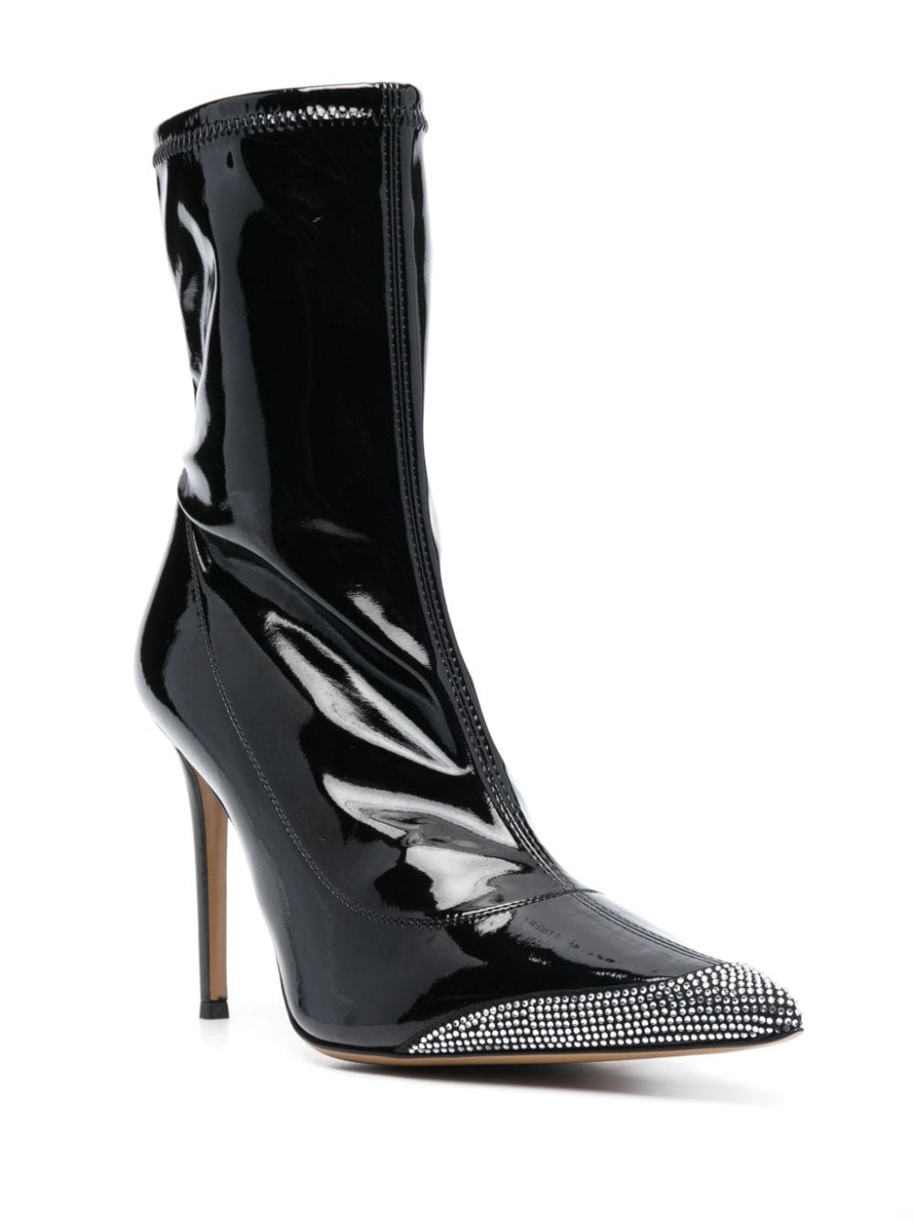 105mm crystal-embellished patent-leather boots - 2