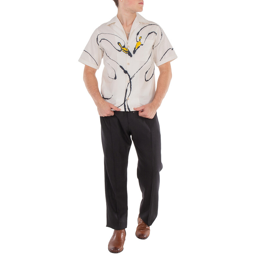 Burberry Swan Print Button Down Shirt - 4