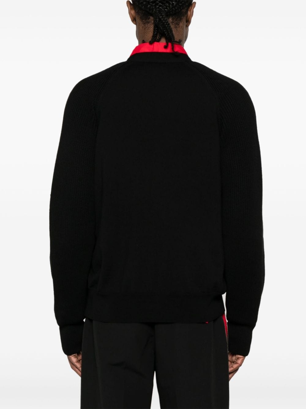 embroidered-logo knitted cardigan - 4